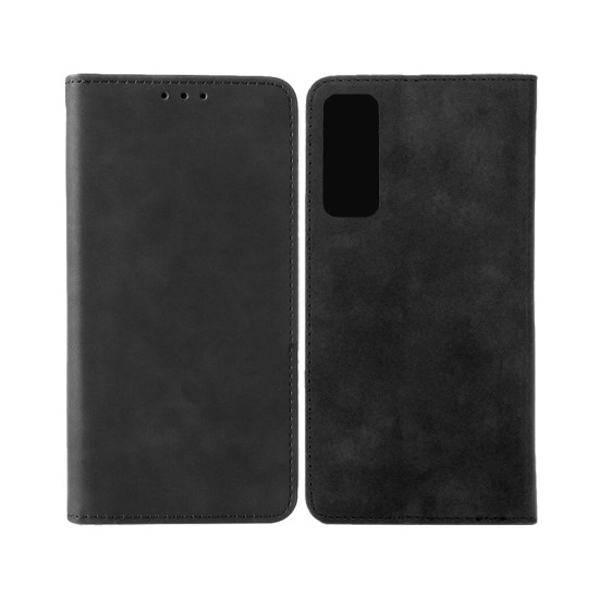 Leather Flip Cover with Internal Pocket for TCL 30 Plus Black Leather Flip Cover with Internal Pocket for TCL 30 Plus Black